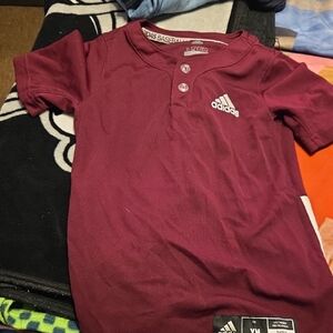 Adidas Kids Burgundy Button Down Shirt